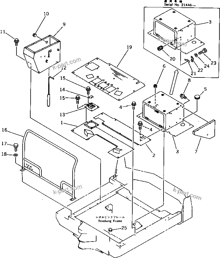 Komatsu parts book diagram for PC15T-2 S/N 2001-UP: FLOOR PLATE