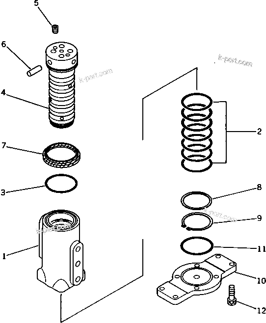 Komatsu parts book diagram for PC15T-2 S/N 2001-UP: SWIVEL JOINT