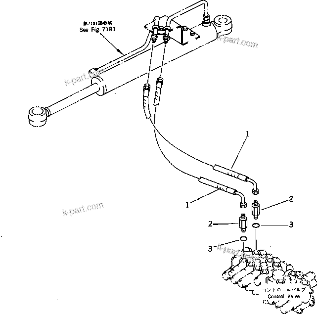 Komatsu parts book diagram for PC15T-2 S/N 2001-UP: HYDRAULIC PIPING (BOOM SWING CYLINDER LINE) (FOR JAPAN)          (FOR ASIA)