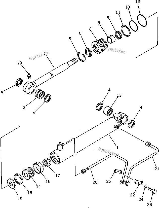 Komatsu parts book diagram for PC15T-2 S/N 2001-UP: SWING CYLINDER