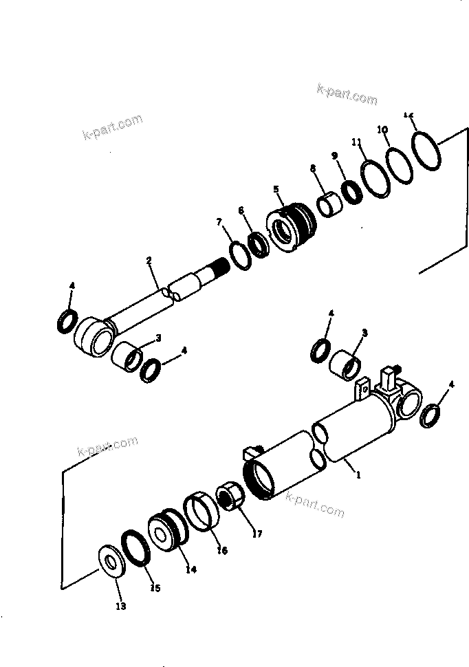 Komatsu parts book diagram for PC15T-2 S/N 2001-UP: ARM CYLINDER