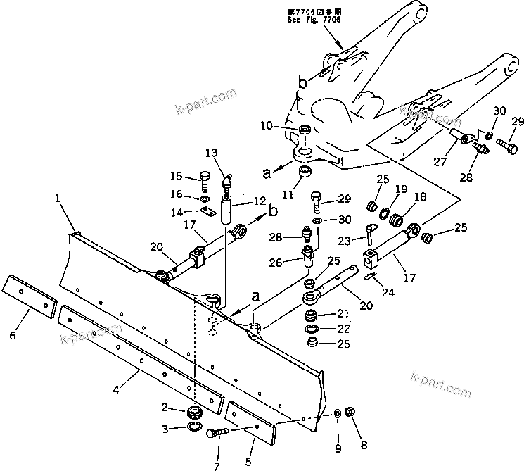 Komatsu parts book diagram for PC15T-2 S/N 2001-UP: TILT BLADE