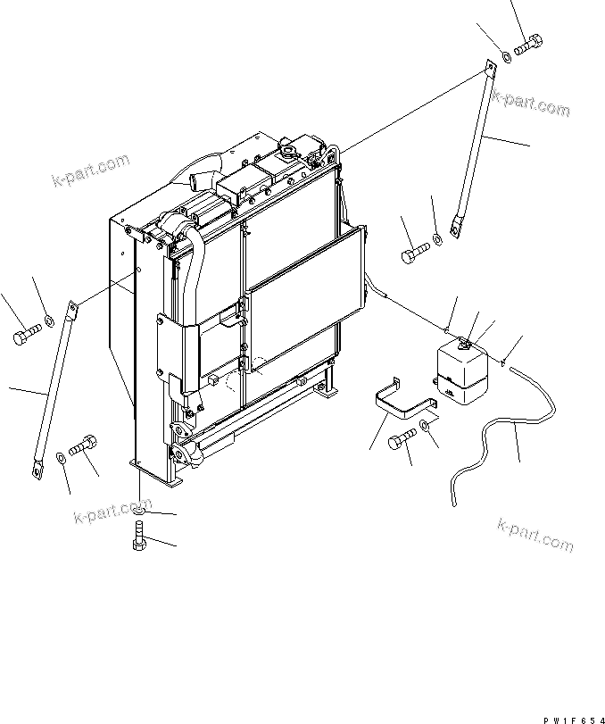 Komatsu parts book diagram for PC160LC-7K-KA S/N K40001-UP: COOLING (SUB TANK AND RADIATOR MOUNT)