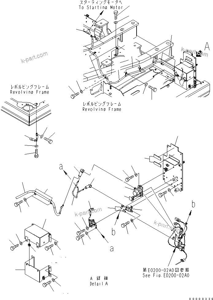 Komatsu parts book diagram for PC160LC-7K-KA S/N K40001-UP: WIRING (STARTING HARNESS)