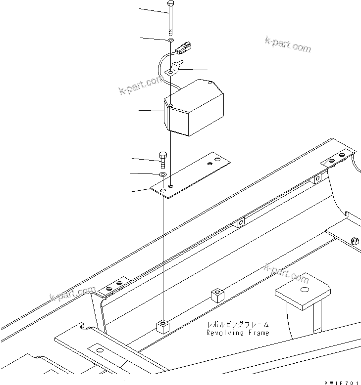 Komatsu parts book diagram for PC160LC-7K-KA S/N K40001-UP: TRAVEL ALARM