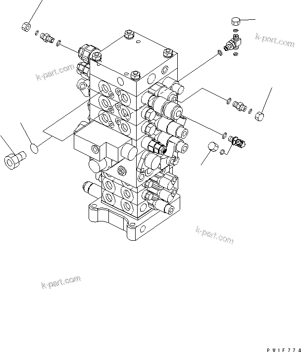 Komatsu parts book diagram for PC160LC-7K-KA S/N K40001-UP: ATTACHIMENT LINE LESS (BLIND PARTS)
