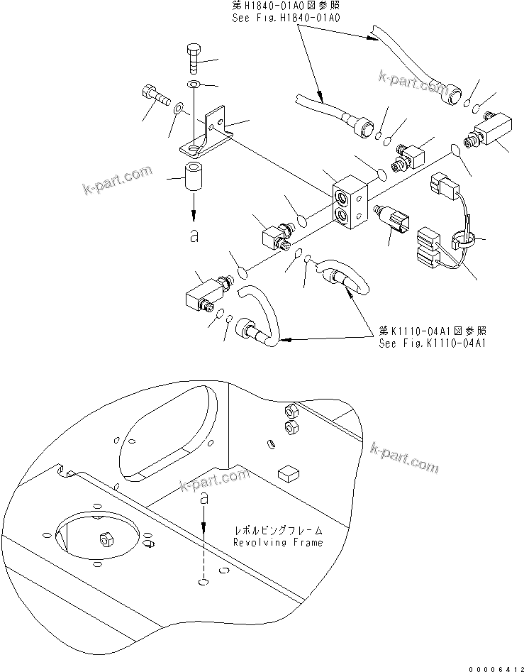 Komatsu parts book diagram for PC160LC-7K-KA S/N K40001-UP: MAIN VALVE PPC LINE (1 ACTUATOR) (ATTACHIMENT PPC BLOCK)