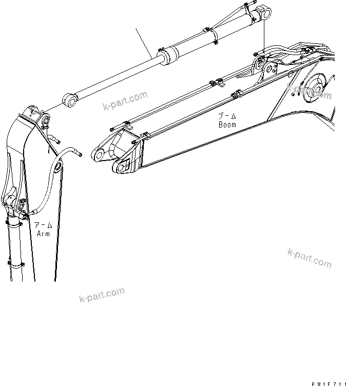 Komatsu parts book diagram for PC160LC-7K-KA S/N K40001-UP: ARM CYLINDER
