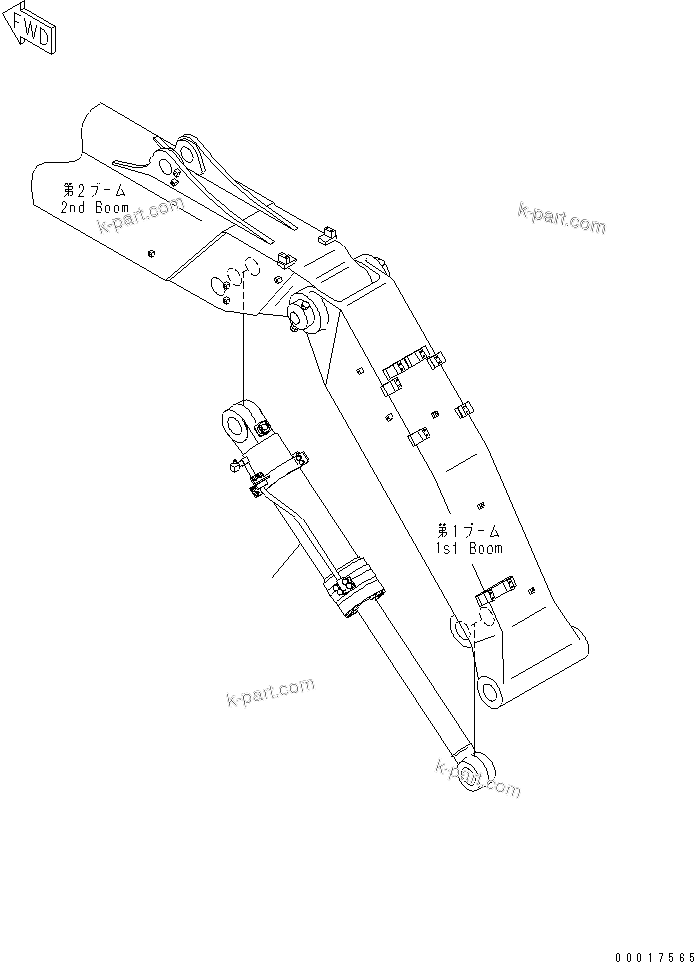 Komatsu parts book diagram for PC160LC-7K-KA S/N K40001-UP: ADJUST CYLINDER