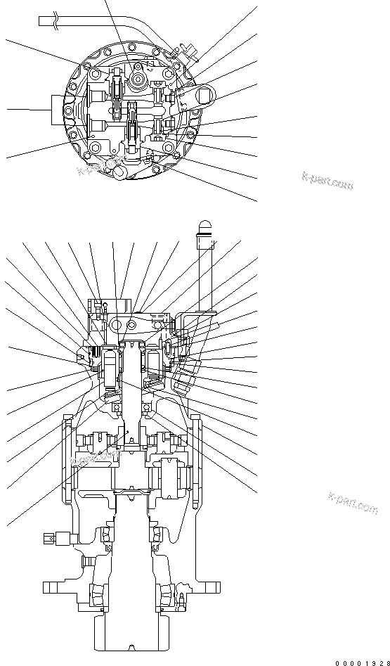 Komatsu parts book diagram for PC160LC-7K-KA S/N K40001-UP: SWING MOTOR AND MACHINERY (2/3)