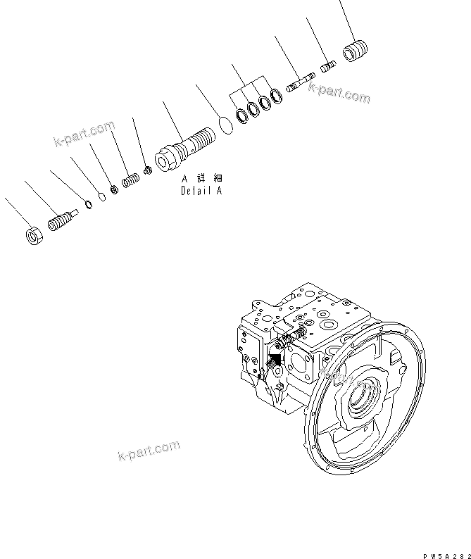 Komatsu parts book diagram for PC160LC-7K-KA S/N K40001-UP: MAIN PUMP (8/9)