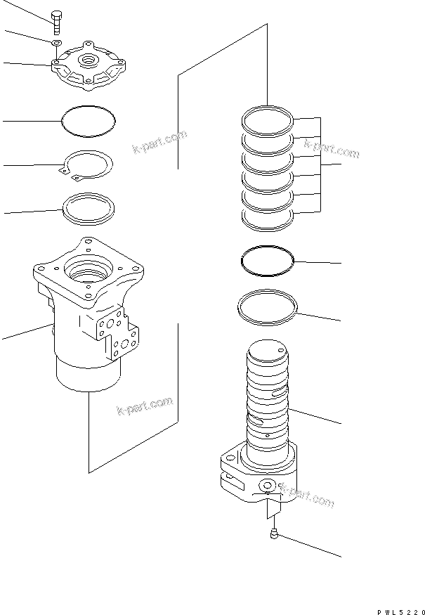 Komatsu parts book diagram for PC160LC-7K-KA S/N K40001-UP: SWIVEL JOINT