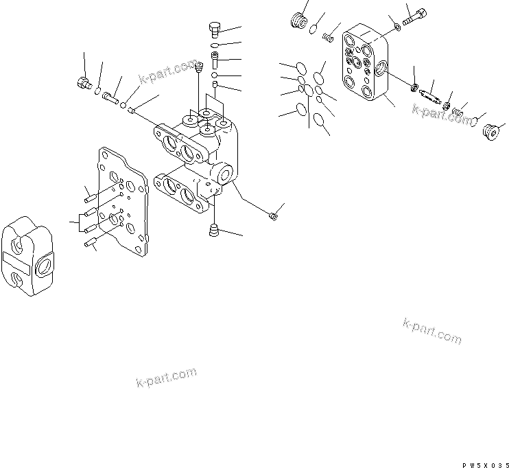 Komatsu parts book diagram for PC160LC-7K-KA S/N K40001-UP: PPC VALVE (FOR TRAVEL) (2/2)