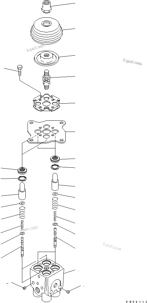 Komatsu parts book diagram for PC160LC-7K-KA S/N K40001-UP: PPC VALVE (FOR WORK EQUIPMENT)