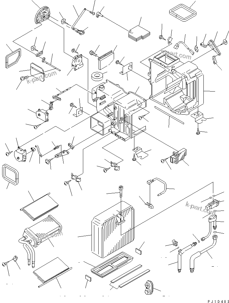 Komatsu parts book diagram for PC160LC-7K-KA S/N K40001-UP: UNIT ASS'Y (COOLING) (FOR AIR CONDITIONER)