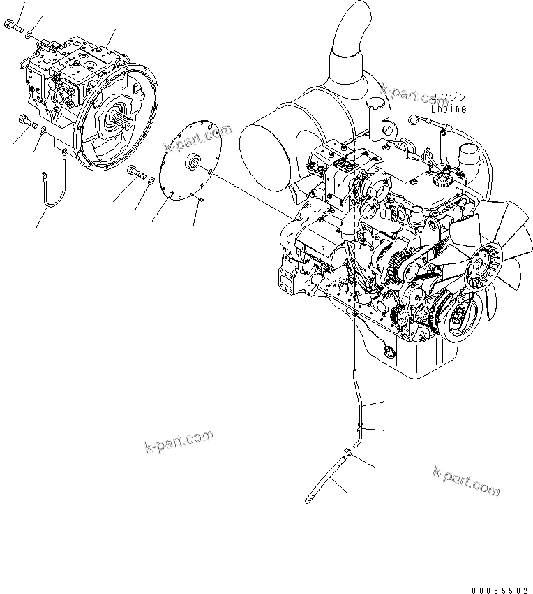 Komatsu parts book diagram for PC160LC-7E0 S/N 20001-UP (TIER 3): DAMPER(#20001-20002)