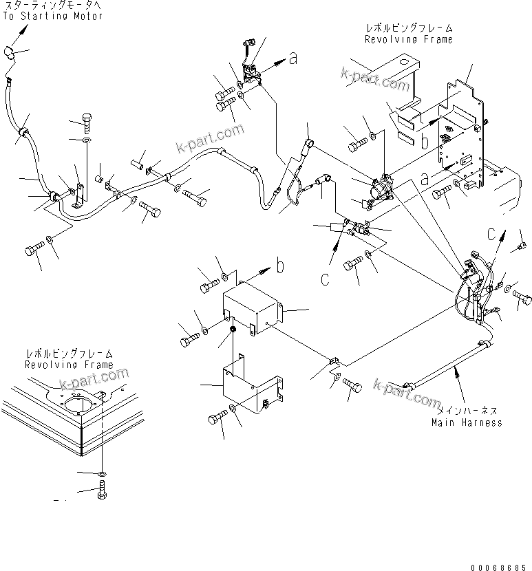 Komatsu parts book diagram for PC160LC-7E0 S/N 20001-UP (TIER 3): WIRING (STARTING HARNESS)