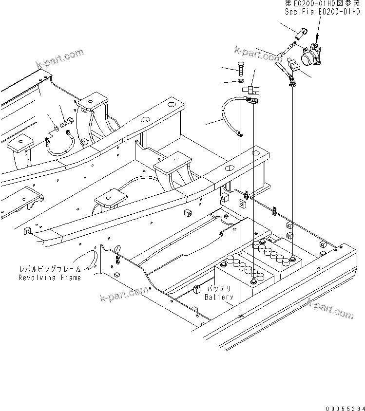Komatsu parts book diagram for PC160LC-7E0 S/N 20001-UP (TIER 3): WIRING (BATTERY HARNESS)