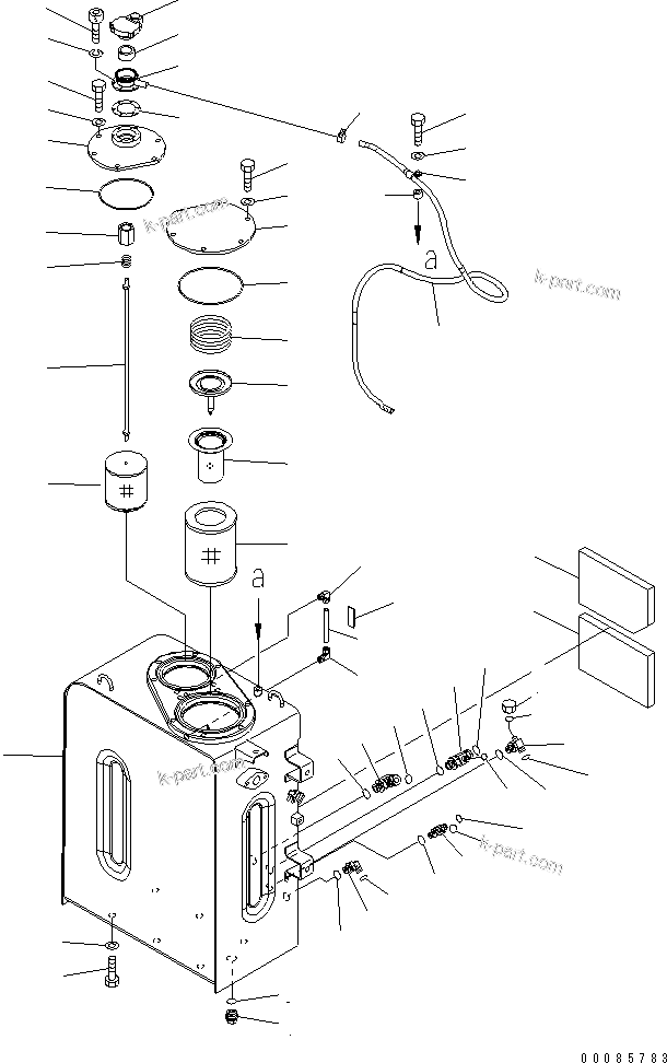 Komatsu parts book diagram for PC160LC-7E0 S/N 20001-UP (TIER 3): HYDRAULIC TANK (1 ACTUATOR) (KAL SPEC.)(#20102-)