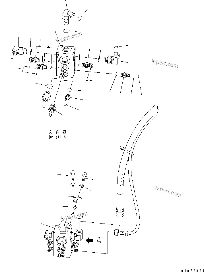 Komatsu parts book diagram for PC160LC-7E0 S/N 20001-UP (TIER 3): BURST VALVE LINE (CHASSIS SIDE) (1/2) (FOR KAL)(#20102-)