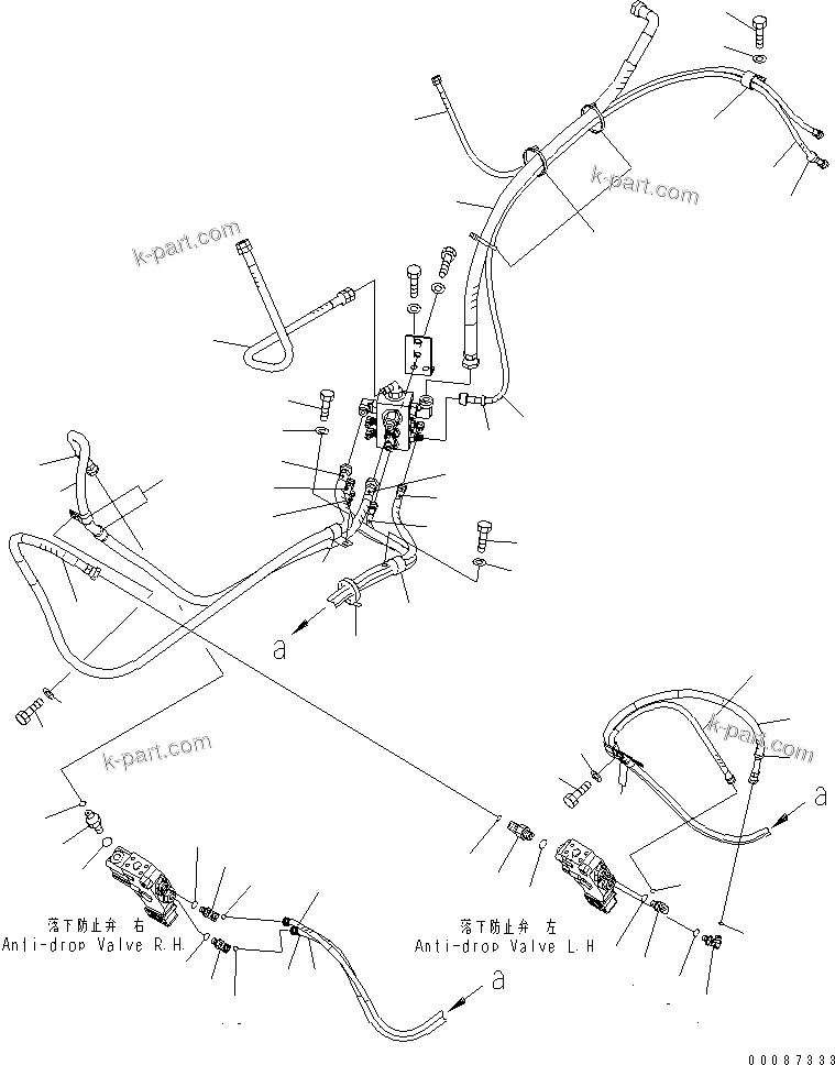 Komatsu parts book diagram for PC160LC-7E0 S/N 20001-UP (TIER 3): BURST VALVE LINE (CHASSIS SIDE) (2/2) (FOR KAL)(#20102-)