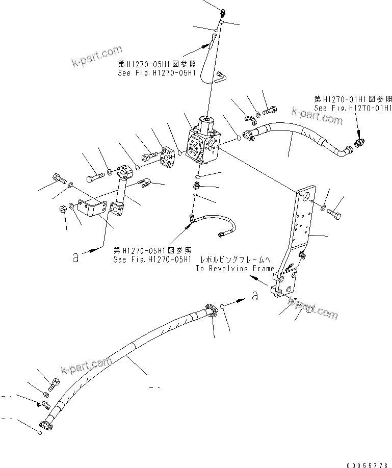 Komatsu parts book diagram for PC160LC-7E0 S/N 20001-UP (TIER 3): ATTACHMENT LINE (1 ACTUATOR) (MAIN LINE ? R.H.)