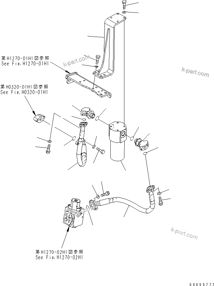 Komatsu parts book diagram for PC160LC-7E0 S/N 20001-UP (TIER 3): ATTACHMENT LINE (1 ACTUATOR) (RETURN LINE)