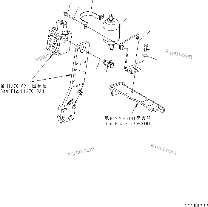 Komatsu parts book diagram for PC160LC-7E0 S/N 20001-UP (TIER 3): ATTACHMENT LINE (1 ACTUATOR) (ACCUMULATOR)