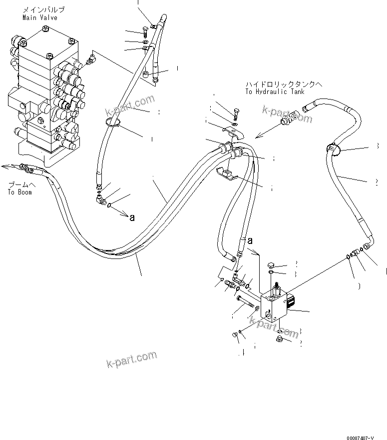 Komatsu parts book diagram for PC160LC-7E0 S/N 20001-UP (TIER 3): QUICK COUPLER LINE(#20102-)