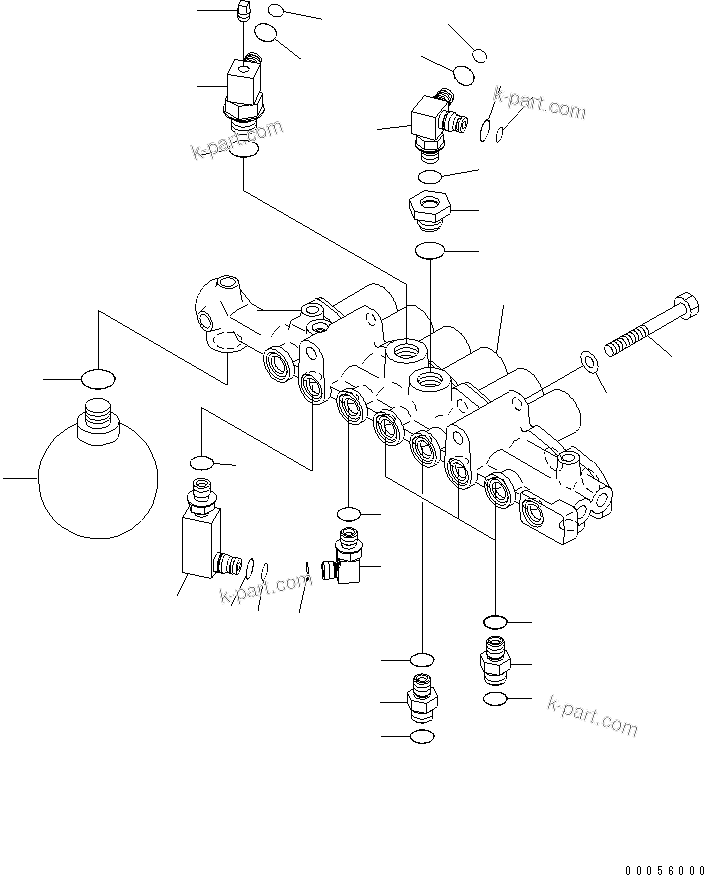 Komatsu parts book diagram for PC160LC-7E0 S/N 20001-UP (TIER 3): SOLENOID VALVE (VALVE AND CONNECTING PARTS)