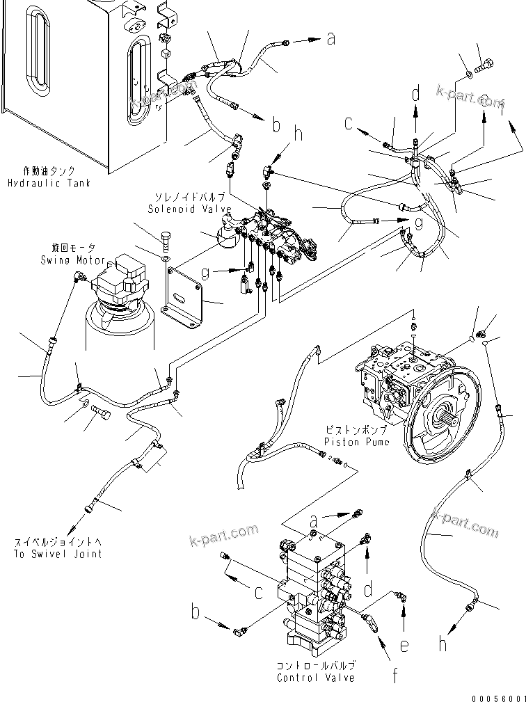 Komatsu parts book diagram for PC160LC-7E0 S/N 20001-UP (TIER 3): SOLENOID VALVE (SOLENOID VALVE LINE)