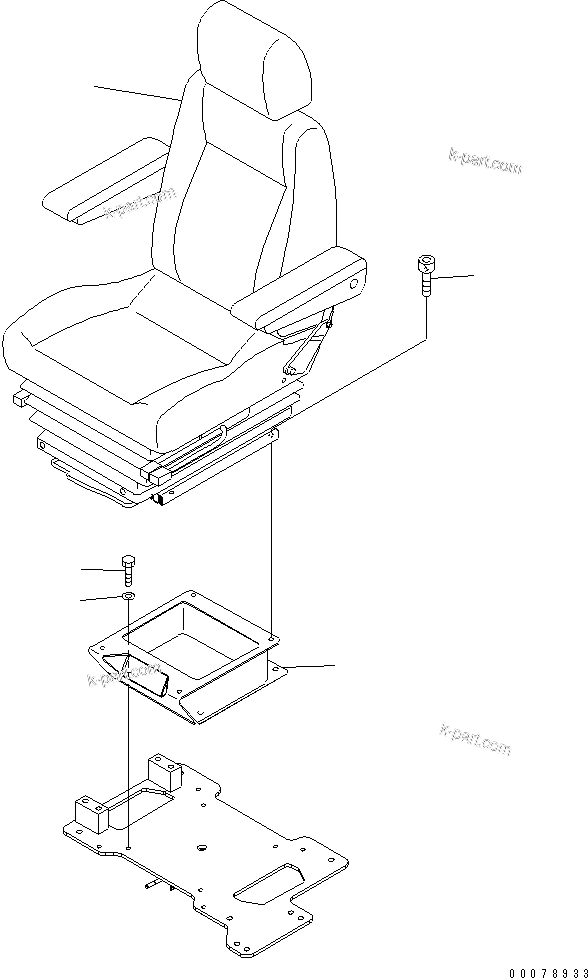 Komatsu parts book diagram for PC160LC-7E0 S/N 20001-UP (TIER 3): OPERATOR'S SEAT (FABLIC)