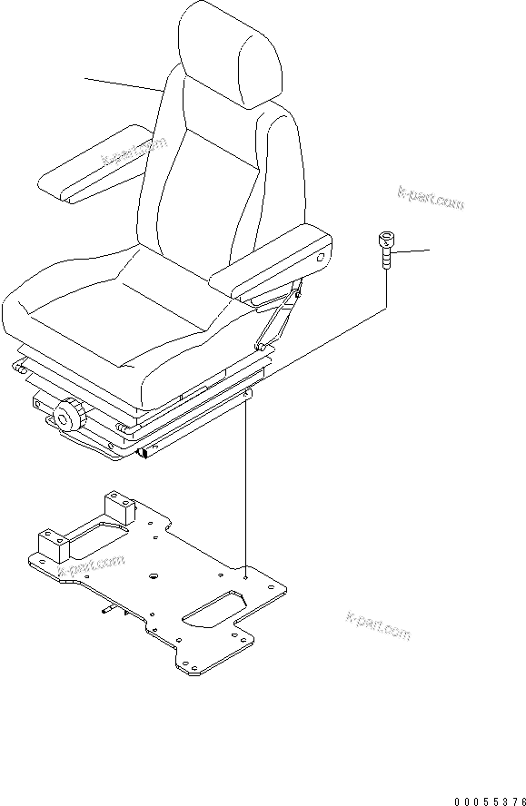 Komatsu parts book diagram for PC160LC-7E0 S/N 20001-UP (TIER 3): OPERATOR'S SEAT (TILT) (SUSPENSION TYPE)