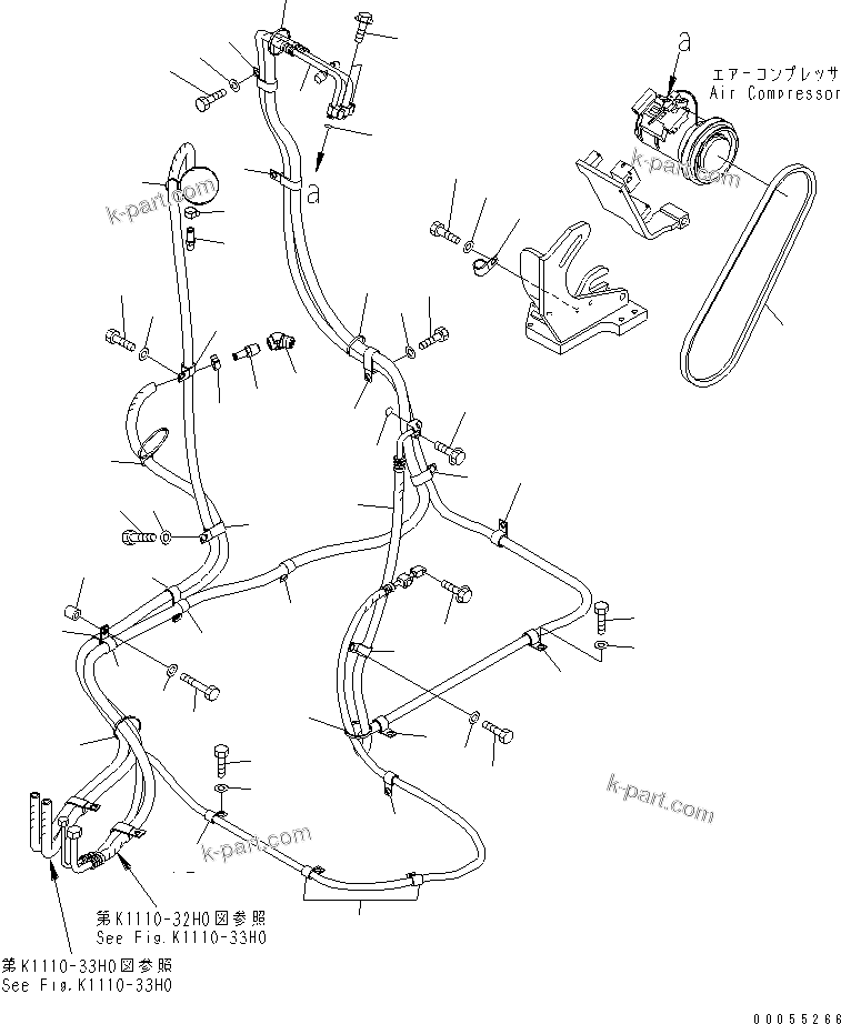 Komatsu parts book diagram for PC160LC-7E0 S/N 20001-UP (TIER 3): AIR CONDITIONER (HOSE)