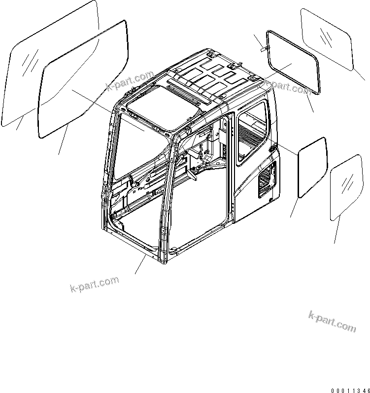 Komatsu parts book diagram for PC160LC-7E0 S/N 20001-UP (TIER 3): FLOOR FRAME (OPERATOR'S CAB) (CAB) (FOR KAL)(#20102-)