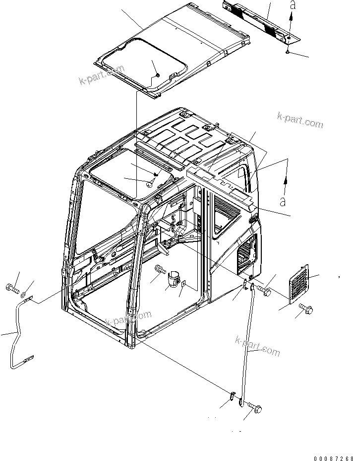Komatsu parts book diagram for PC160LC-7E0 S/N 20001-UP (TIER 3): FLOOR FRAME (OPERATOR'S CAB) (ACCESSORIES) (FOR KAL)(#20102-)