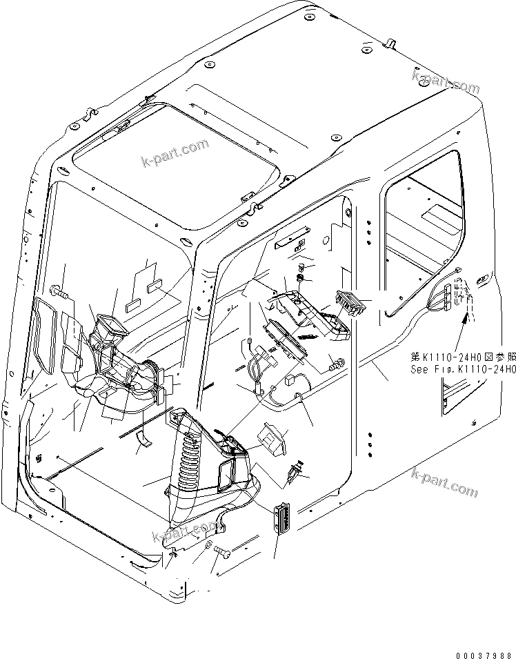 Komatsu parts book diagram for PC160LC-7E0 S/N 20001-UP (TIER 3): FLOOR FRAME (OPERATOR'S CAB) (MONITOR SYSTEM)