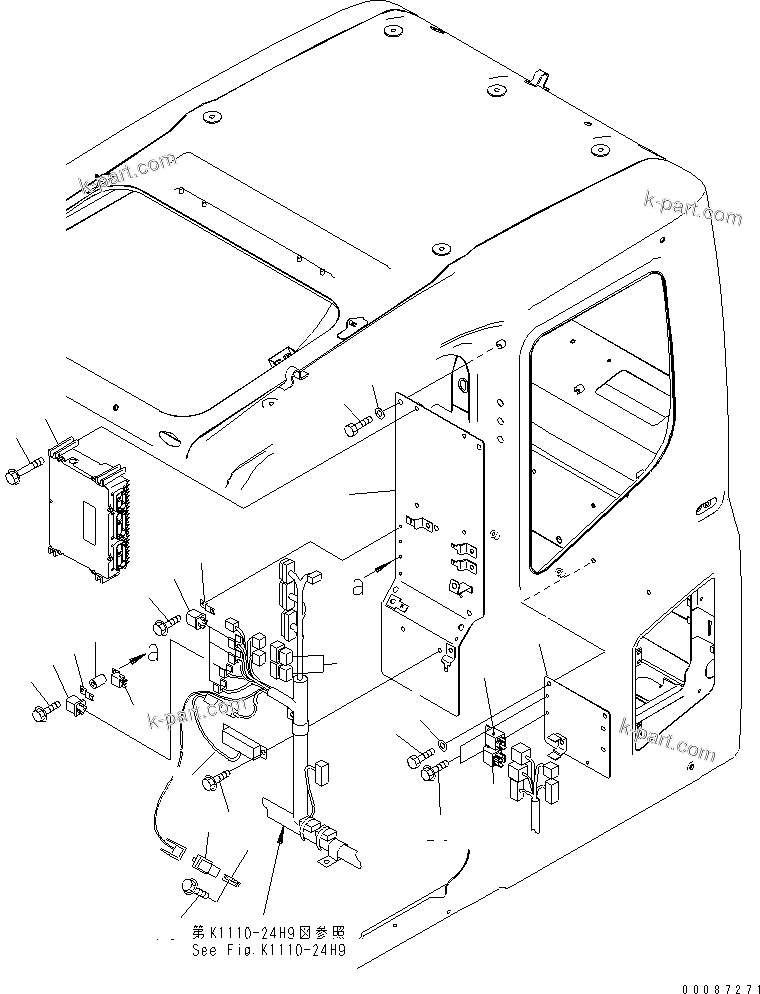 Komatsu parts book diagram for PC160LC-7E0 S/N 20001-UP (TIER 3): FLOOR FRAME (OPERATOR'S CAB) (SUB PANEL) (FOR KAL)(#20102-20168)