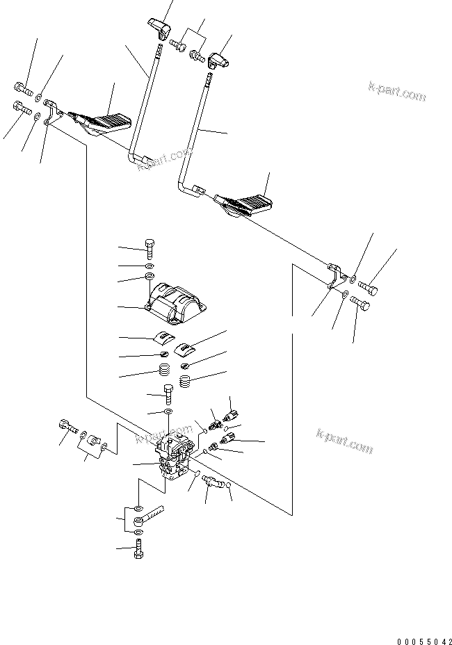 Komatsu parts book diagram for PC160LC-7E0 S/N 20001-UP (TIER 3): FLOOR FRAME (OPERATOR'S CAB) (TRAVEL CONTROL)