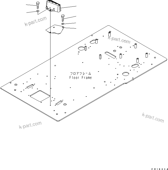 Komatsu parts book diagram for PC160LC-7E0 S/N 20001-UP (TIER 3): FLOOR FRAME (OPERATOR'S CAB) (FOOT REST) (L.H.)