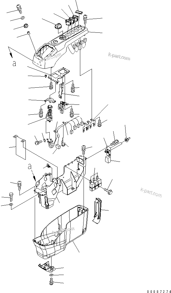 Komatsu parts book diagram for PC160LC-7E0 S/N 20001-UP (TIER 3): FLOOR FRAME (OPERATOR'S CAB) (CONSOLE ? R.H.) (MASTER KEY) (FOR KAL)(#20102-)