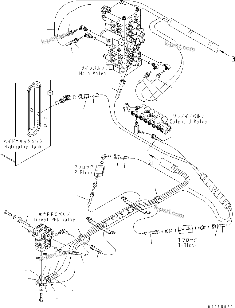 Komatsu parts book diagram for PC160LC-7E0 S/N 20001-UP (TIER 3): FLOOR FRAME (OPERATOR'S CAB) (PPC HOSE) (1/2)