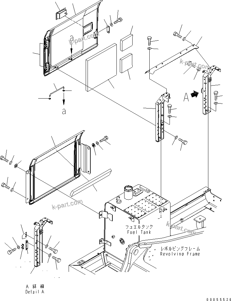 Komatsu parts book diagram for PC160LC-7E0 S/N 20001-UP (TIER 3): RIGHT SIDE DOOR (MACHINE CAB)