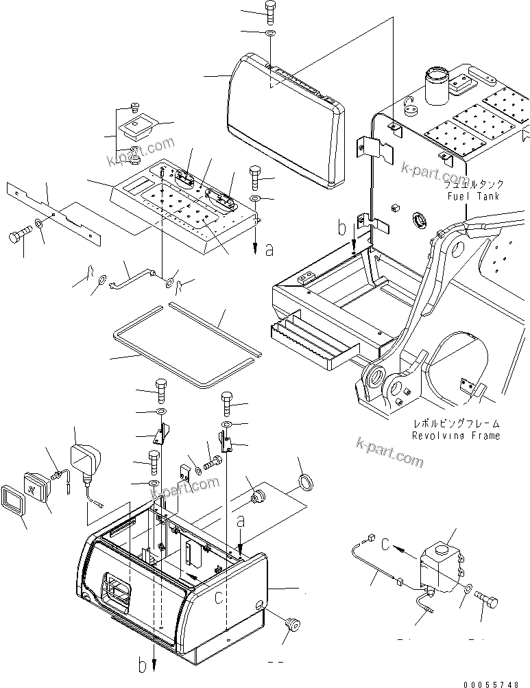Komatsu parts book diagram for PC160LC-7E0 S/N 20001-UP (TIER 3): RIGHT SIDE CASE(#20001-20144)