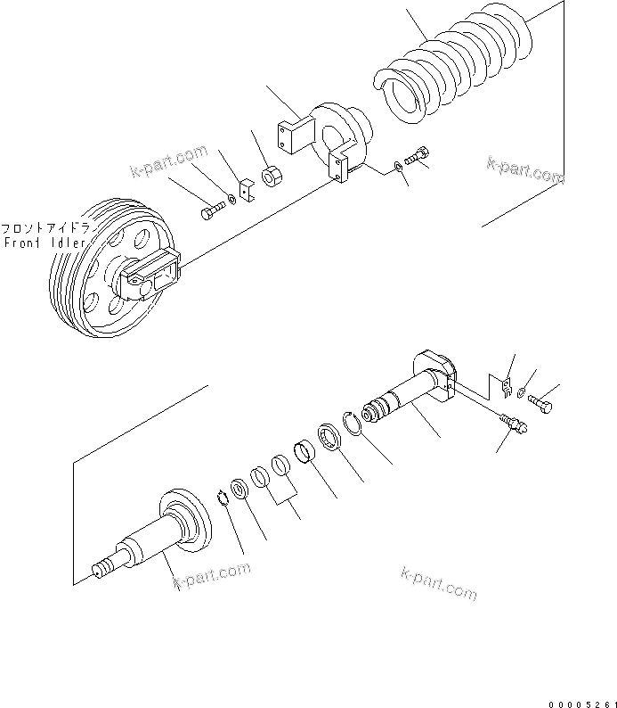 Komatsu parts book diagram for PC160LC-7E0 S/N 20001-UP (TIER 3): IDLER CUSHION