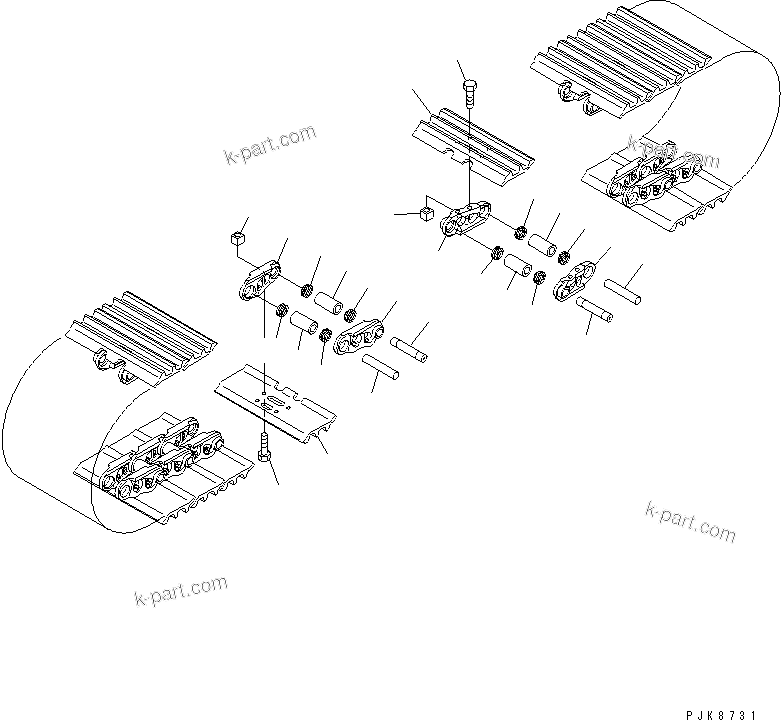 Komatsu parts book diagram for PC160LC-7E0 S/N 20001-UP (TIER 3): TRACK SHOE (TRIPLE GROUSER WITH HOLE) (700MM WIDE)