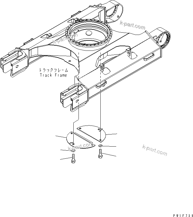 Komatsu parts book diagram for PC160LC-7E0 S/N 20001-UP (TIER 3): UNDER COVER (FOR TRACK FRAME)