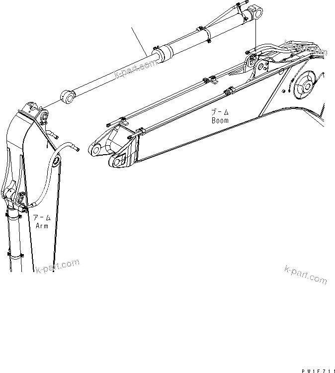 Komatsu parts book diagram for PC160LC-7E0 S/N 20001-UP (TIER 3): ARM CYLINDER