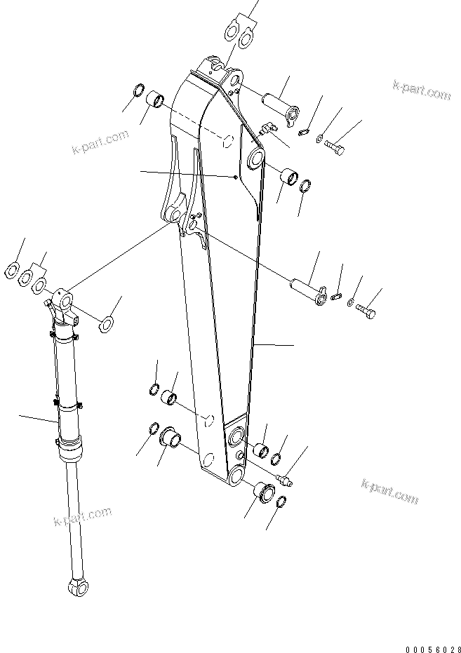 Komatsu parts book diagram for PC160LC-7E0 S/N 20001-UP (TIER 3): ARM (2.6M)(#20001-20150)