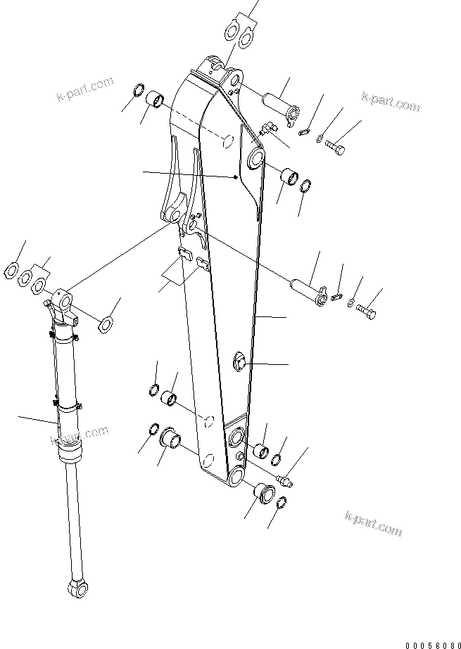 Komatsu parts book diagram for PC160LC-7E0 S/N 20001-UP (TIER 3): ARM (2.6M) (FOR ADDITIONAL PIPING)(#20151-)
